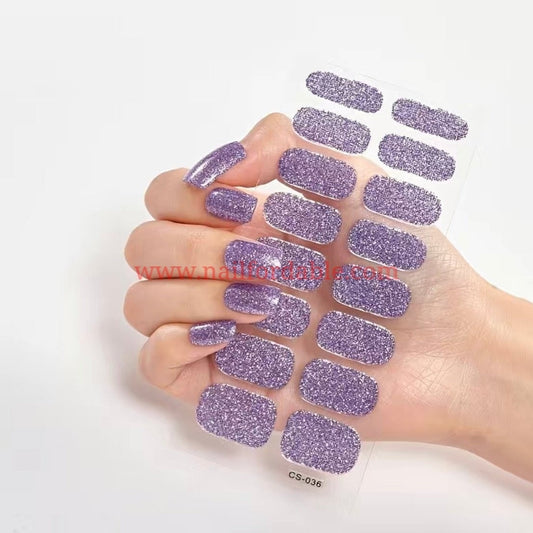Lilac glitter | Nail Wraps | Nail Stickers | Nail Strips | Gel Nails | Nail Polish Wraps - Nailfordable
