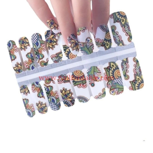 Mandala flowers | Nail Wraps | Nail Stickers | Nail Strips | Gel Nails | Nail Polish Wraps - Nailfordable