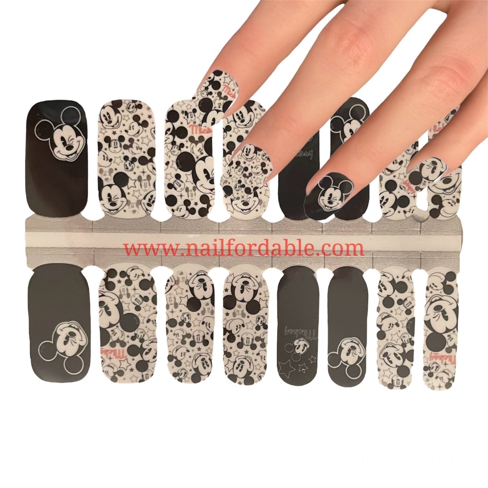 Disney - Smiley Mickey Nail Wraps | Semi Cured Gel Wraps | Gel Nail Wraps |Nail Polish | Nail Stickers