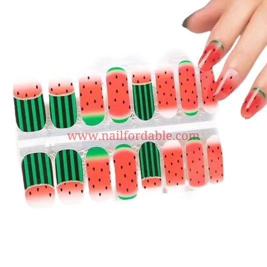 Watermelon Nail Wraps | Semi Cured Gel Wraps | Gel Nail Wraps |Nail Polish | Nail Stickers