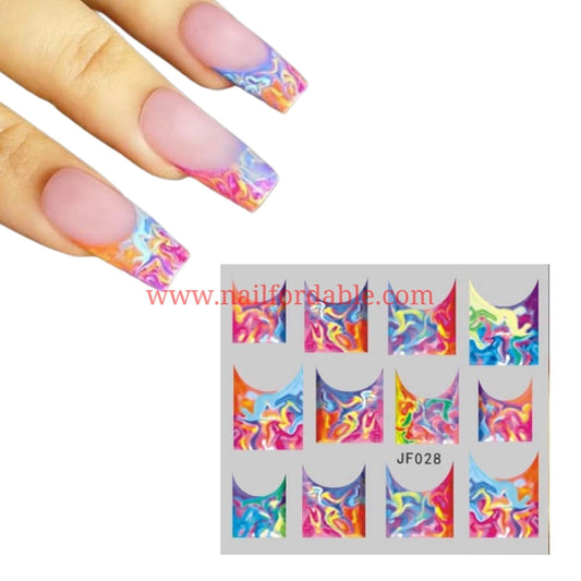 Splashing water decal | Nail Wraps | Nail Stickers | Nail Strips | Gel Nails | Nail Polish Wraps - Nailfordable