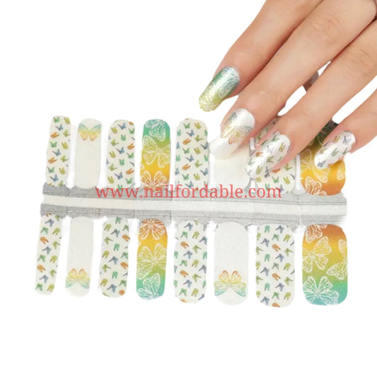Monarch Multicolor Nail Wraps | Semi Cured Gel Wraps | Gel Nail Wraps |Nail Polish | Nail Stickers