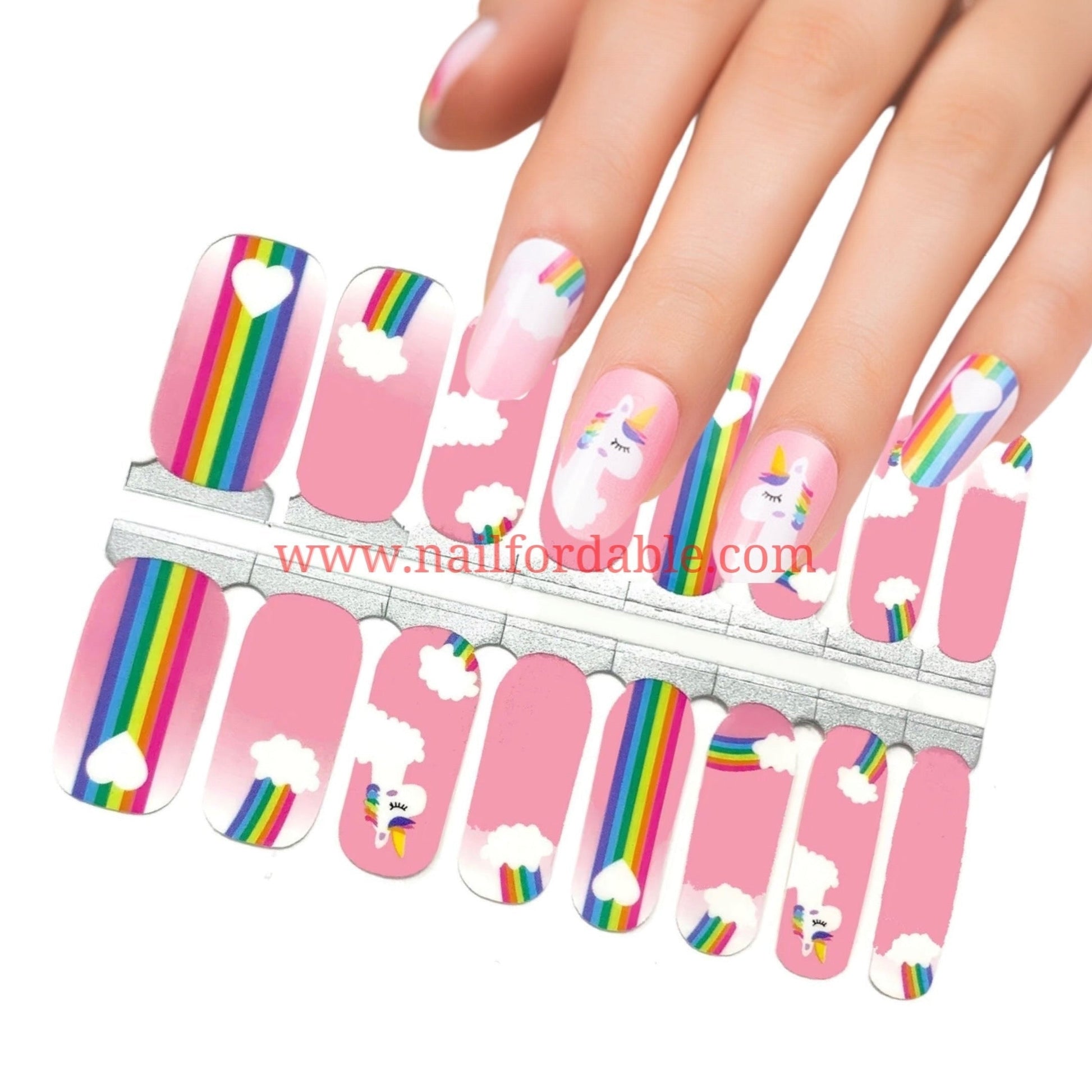 Unicorns and rainbows Nail Wraps | Semi Cured Gel Wraps | Gel Nail Wraps |Nail Polish | Nail Stickers