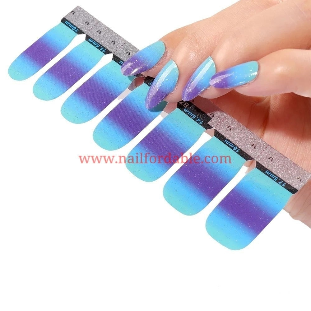 Blue ombre Nail Wraps | Semi Cured Gel Wraps | Gel Nail Wraps |Nail Polish | Nail Stickers