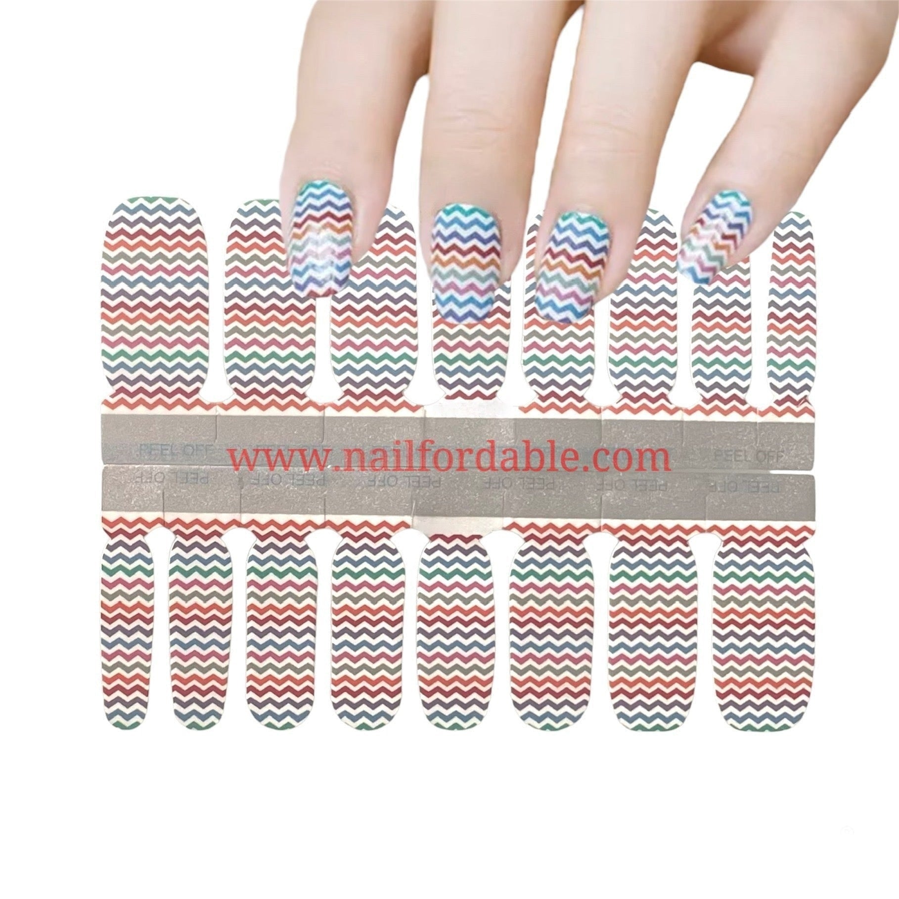 Multi Color waves Nail Wraps | Semi Cured Gel Wraps | Gel Nail Wraps |Nail Polish | Nail Stickers