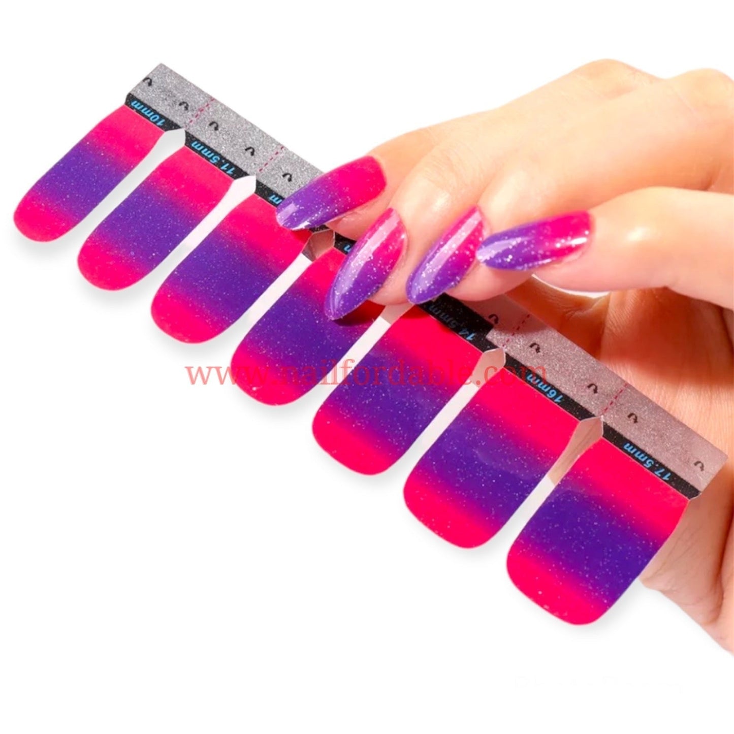 Pink to purple Nail Wraps | Semi Cured Gel Wraps | Gel Nail Wraps |Nail Polish | Nail Stickers