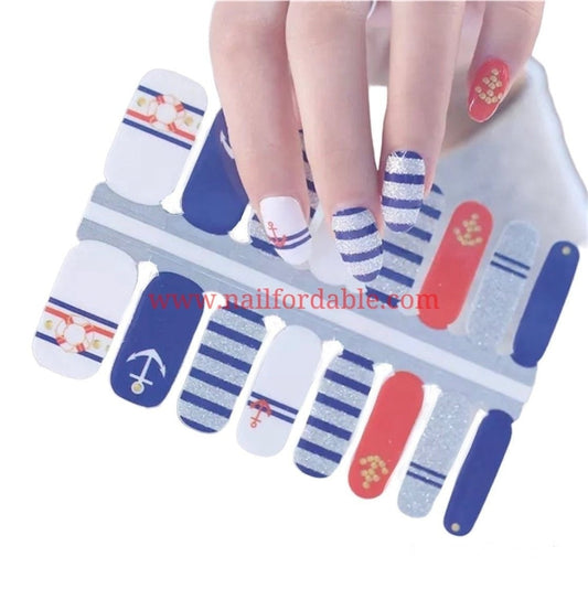Marine | Nail Wraps | Nail Stickers | Nail Strips | Gel Nails | Nail Polish Wraps - Nailfordable