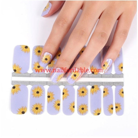 Yellow Flowers | Nail Wraps | Nail Stickers | Nail Strips | Gel Nails | Nail Polish Wraps - Nailfordable