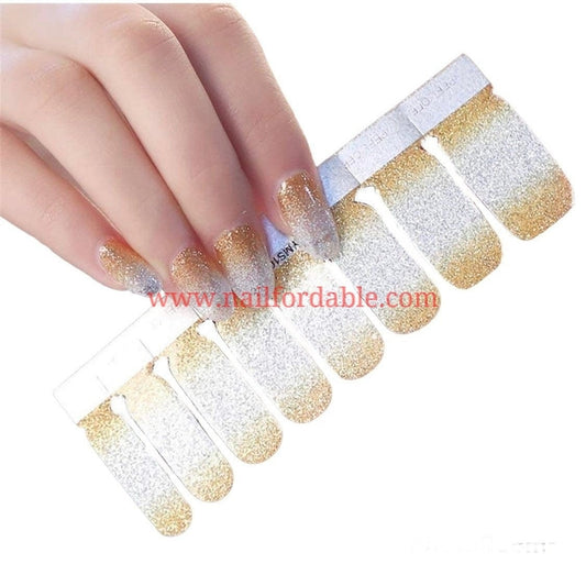 Gradient gold | Nail Wraps | Nail Stickers | Nail Strips | Gel Nails | Nail Polish Wraps - Nailfordable
