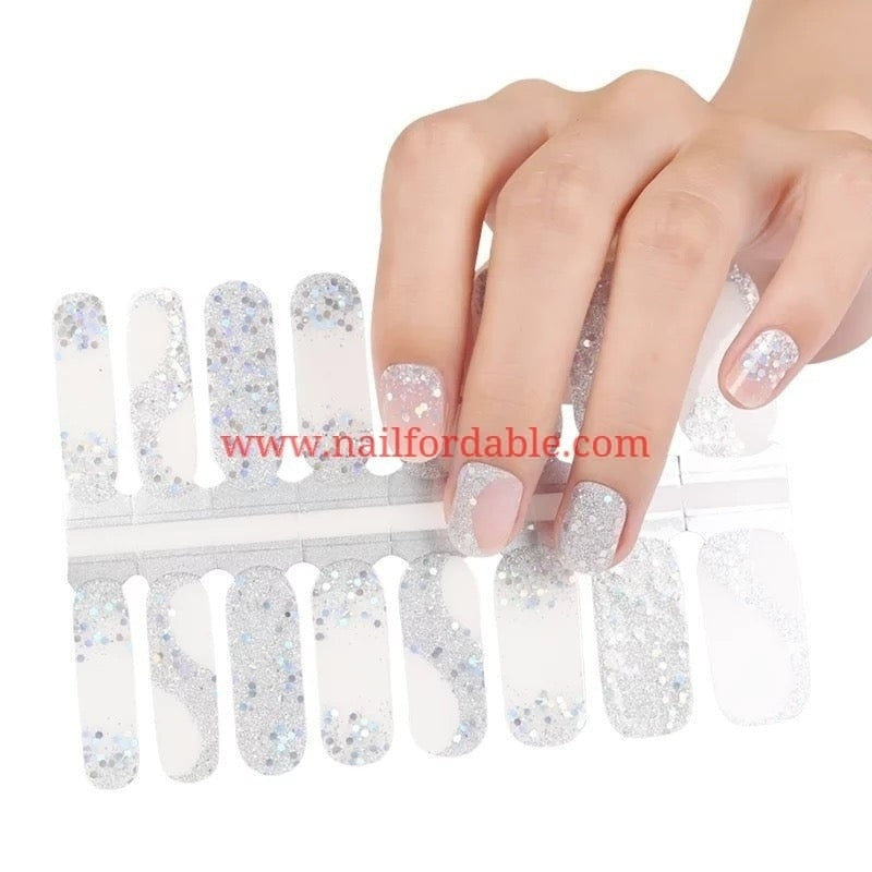 Silver Tornado Nail Wraps | Semi Cured Gel Wraps | Gel Nail Wraps |Nail Polish | Nail Stickers