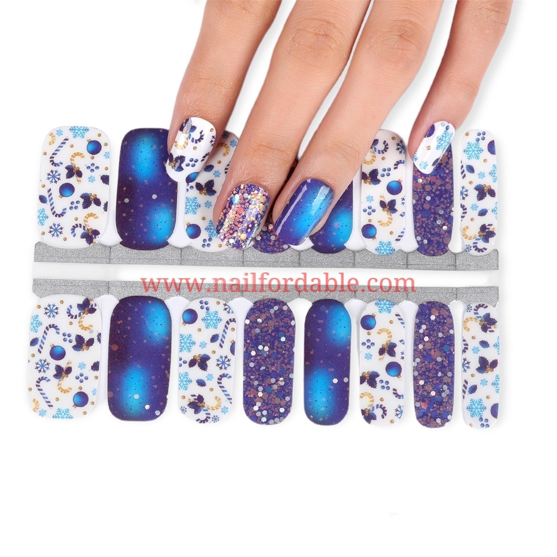 Christmas decorations Nail Wraps | Semi Cured Gel Wraps | Gel Nail Wraps |Nail Polish | Nail Stickers