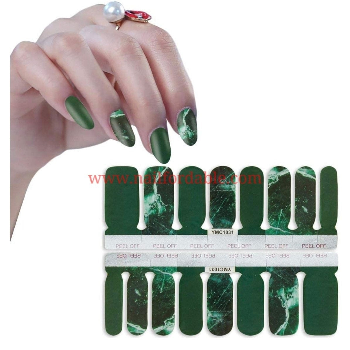 Dark green granite Nail Wraps | Semi Cured Gel Wraps | Gel Nail Wraps |Nail Polish | Nail Stickers