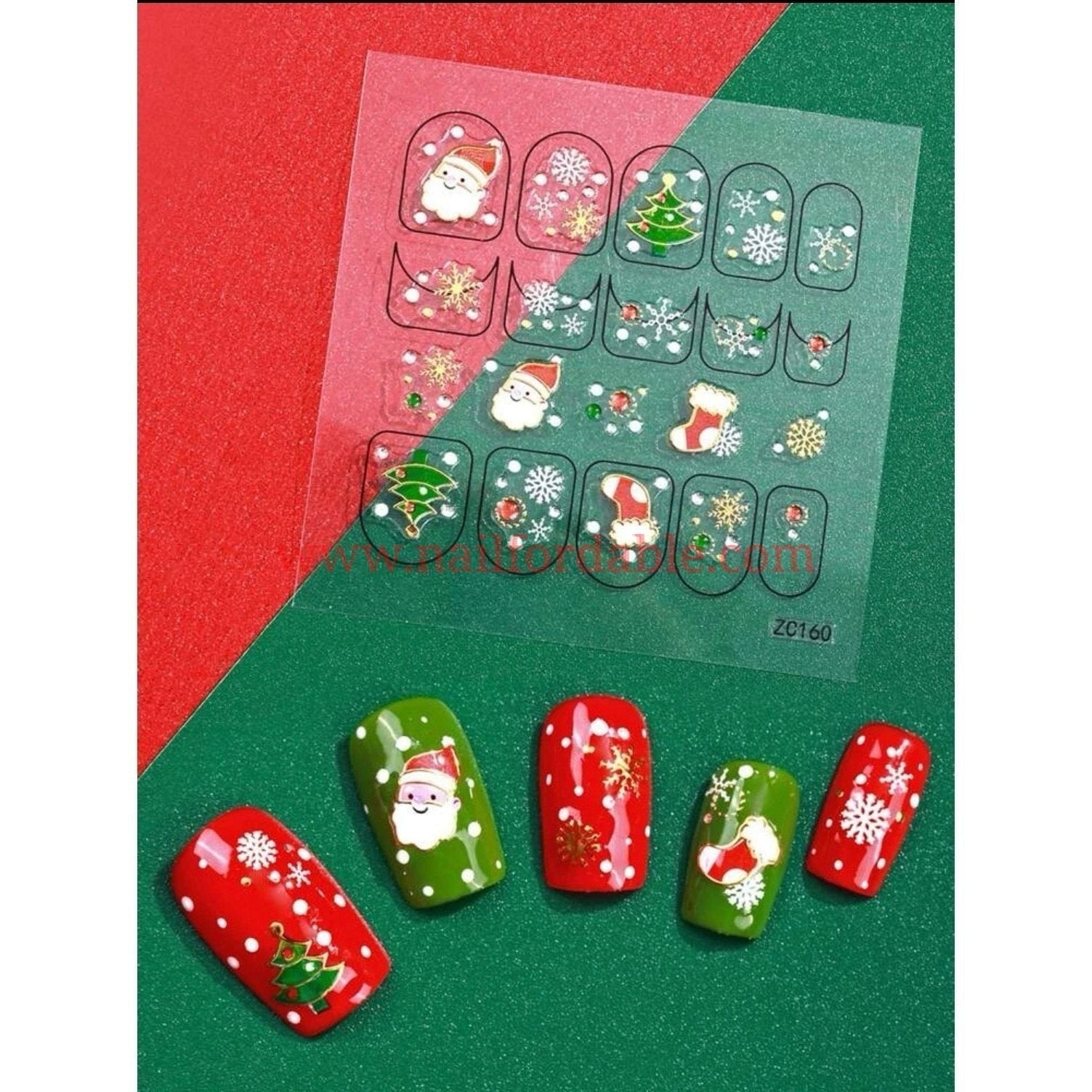 Christmas decals 1 Nail Wraps Nail Stickers Nail Strips Gel