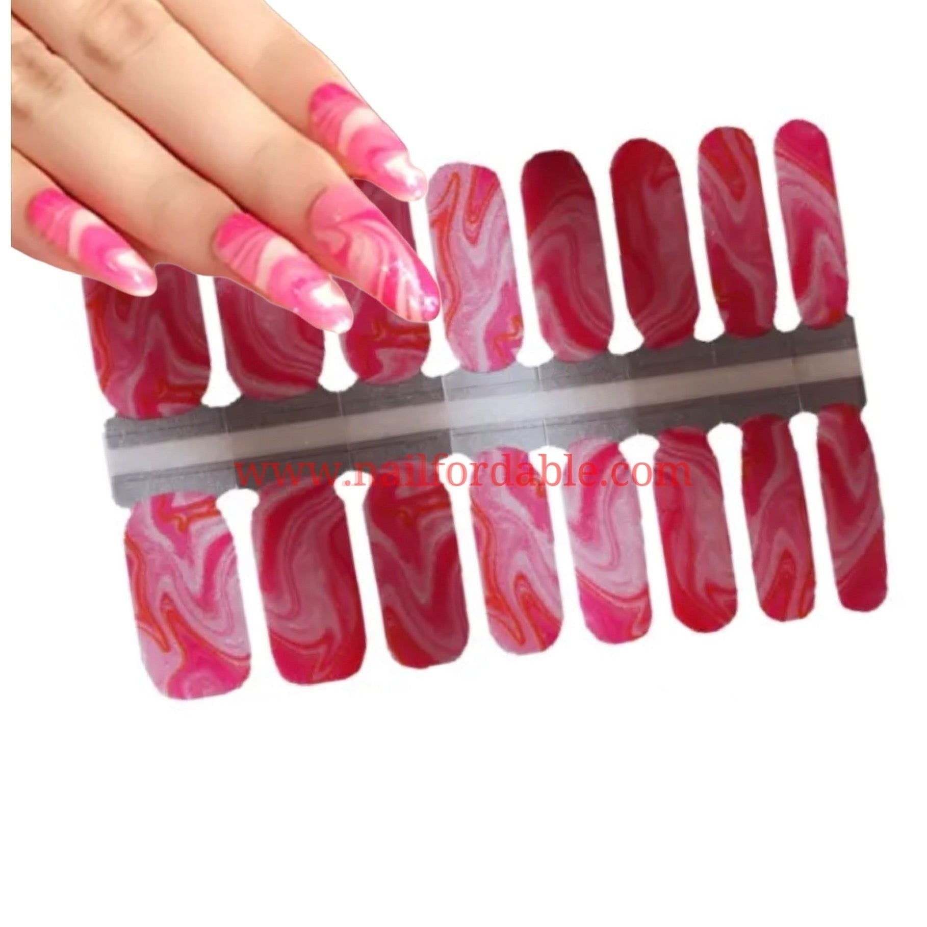 Pink Lava Nail Wraps | Semi Cured Gel Wraps | Gel Nail Wraps |Nail Polish | Nail Stickers