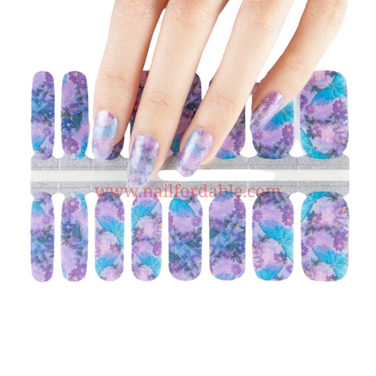 Blue Butterflies | Nail Wraps | Nail Stickers | Nail Strips | Gel Nails | Nail Polish Wraps - Nailfordable