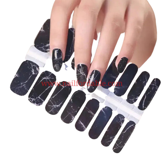 Black granite Nail Wraps | Semi Cured Gel Wraps | Gel Nail Wraps |Nail Polish | Nail Stickers