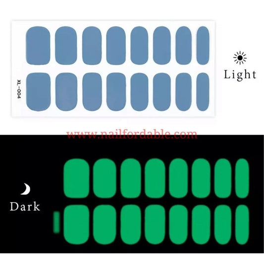 Maya Blue Luminous | Nail Wraps | Nail Stickers | Nail Strips | Gel Nails | Nail Polish Wraps - Nailfordable