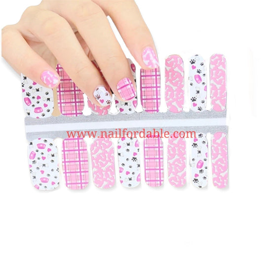 Doggie paws Nail Wraps | Semi Cured Gel Wraps | Gel Nail Wraps |Nail Polish | Nail Stickers