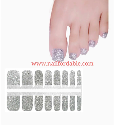 Silver glitter Nail Wraps | Semi Cured Gel Wraps | Gel Nail Wraps |Nail Polish | Nail Stickers
