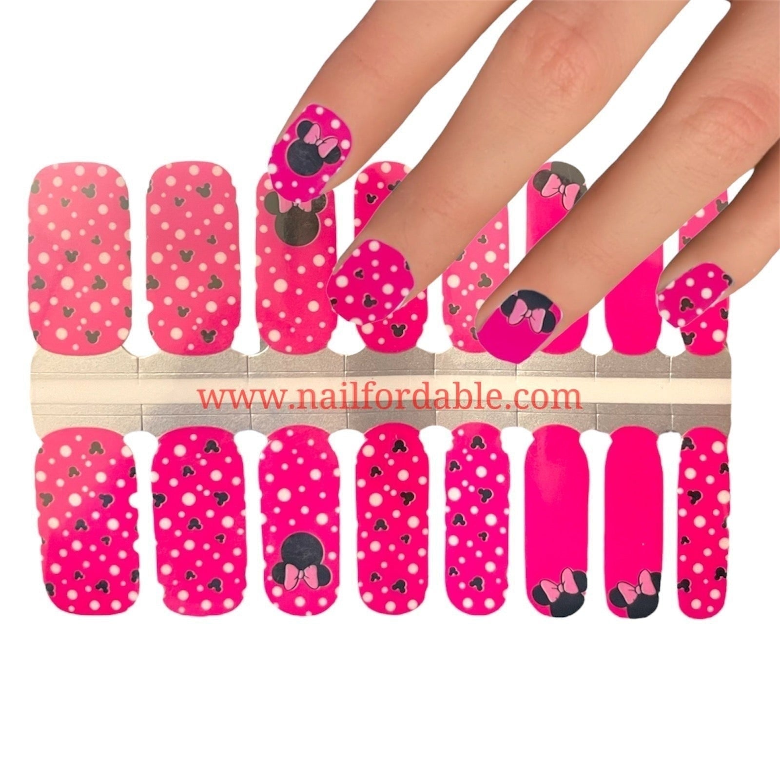 Disney -Minnie mouse Nail Wraps | Semi Cured Gel Wraps | Gel Nail Wraps |Nail Polish | Nail Stickers