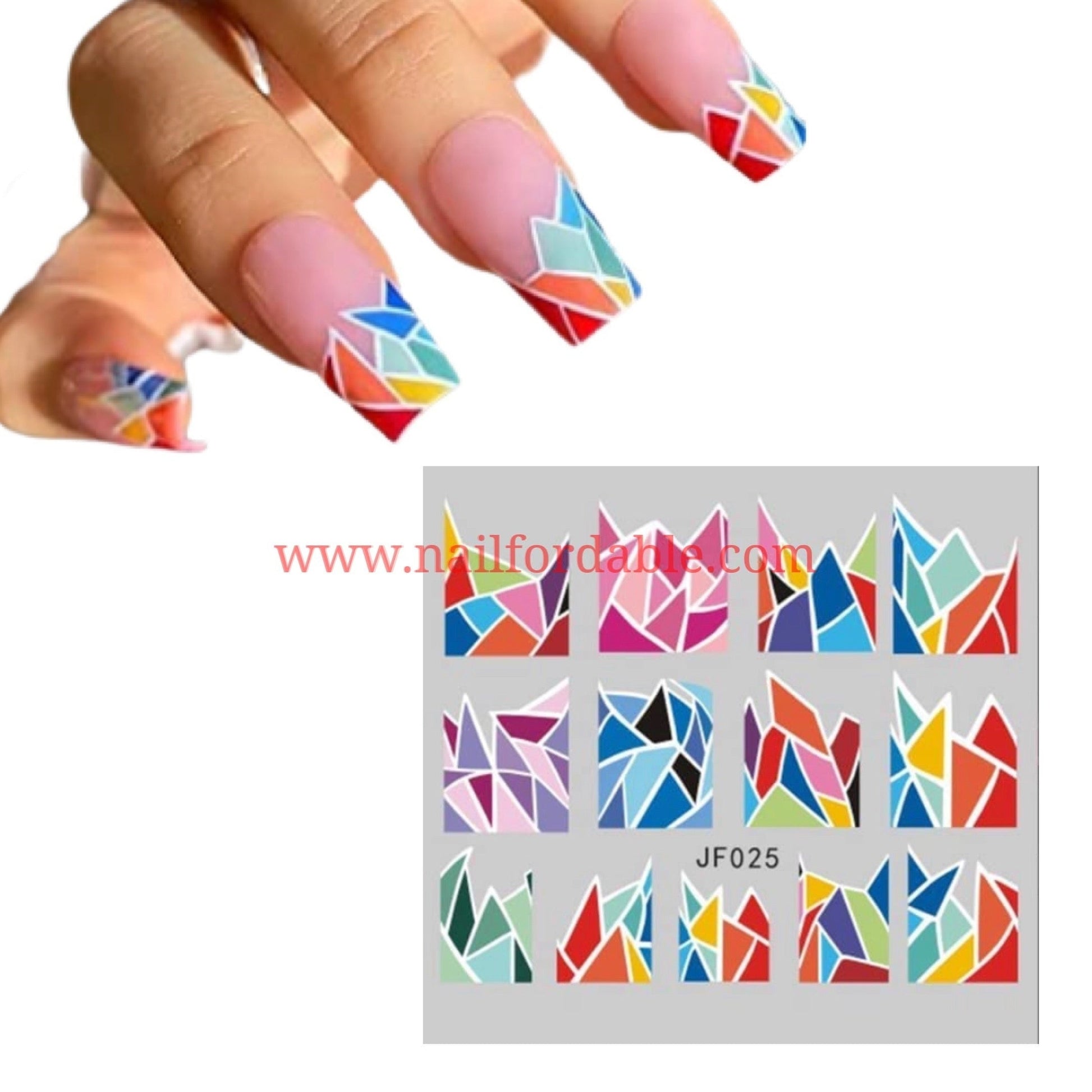 Geometrics water decal Nail Wraps | Semi Cured Gel Wraps | Gel Nail Wraps |Nail Polish | Nail Stickers