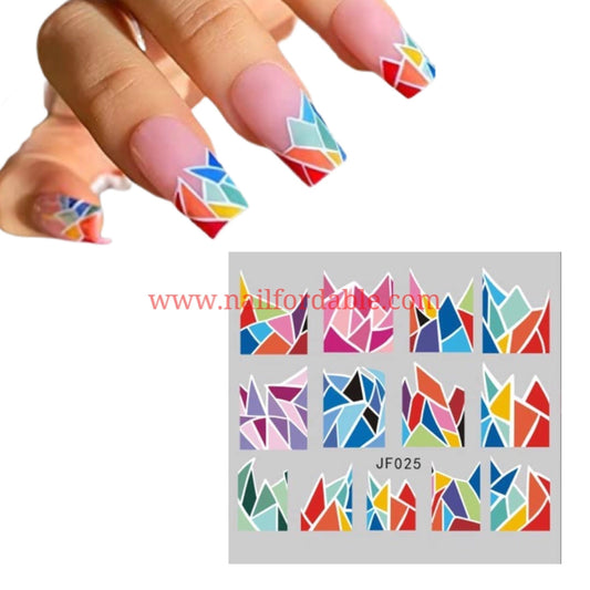 Geometrics water decal | Nail Wraps | Nail Stickers | Nail Strips | Gel Nails | Nail Polish Wraps - Nailfordable