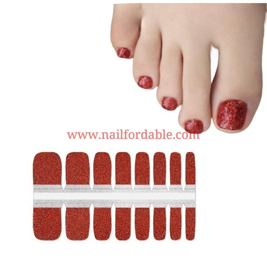 Red glitter | Nail Wraps | Nail Stickers | Nail Strips | Gel Nails | Nail Polish Wraps - Nailfordable