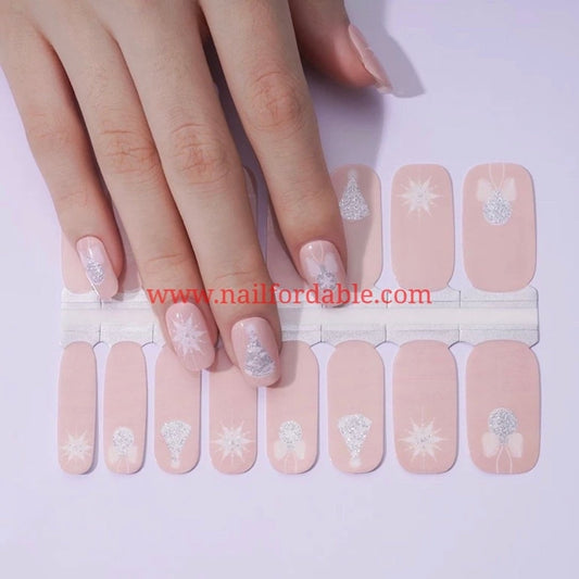 Nude Christmas Nail Wraps | Semi Cured Gel Wraps | Gel Nail Wraps |Nail Polish | Nail Stickers