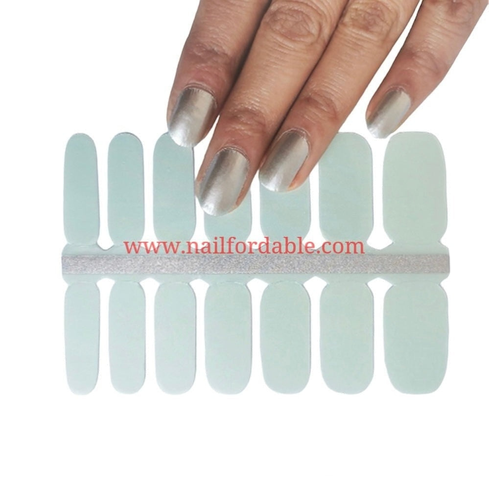 Light Green Luster Nail Wraps | Semi Cured Gel Wraps | Gel Nail Wraps |Nail Polish | Nail Stickers