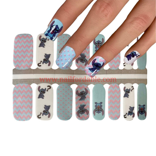 Lilo & Stitch Nail Wraps | Semi Cured Gel Wraps | Gel Nail Wraps |Nail Polish | Nail Stickers
