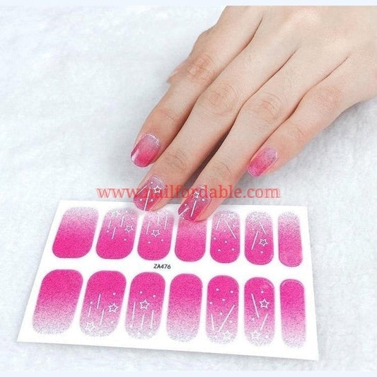 Pink galaxy Nail Wraps | Semi Cured Gel Wraps | Gel Nail Wraps |Nail Polish | Nail Stickers