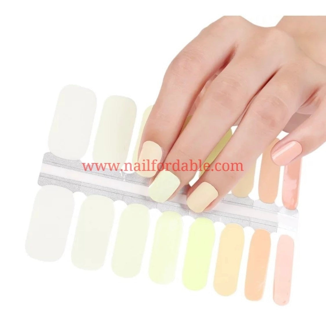 Orange to white Nail Wraps | Semi Cured Gel Wraps | Gel Nail Wraps |Nail Polish | Nail Stickers