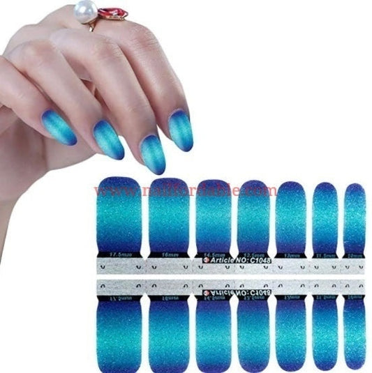 Blue shade gradient | Nail Wraps | Nail Stickers | Nail Strips | Gel Nails | Nail Polish Wraps - Nailfordable