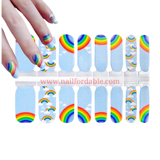 Rainbows day Nail Wraps | Semi Cured Gel Wraps | Gel Nail Wraps |Nail Polish | Nail Stickers