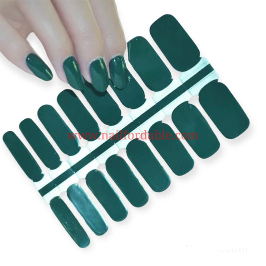 Dark Green solid Nail Wraps | Semi Cured Gel Wraps | Gel Nail Wraps |Nail Polish | Nail Stickers