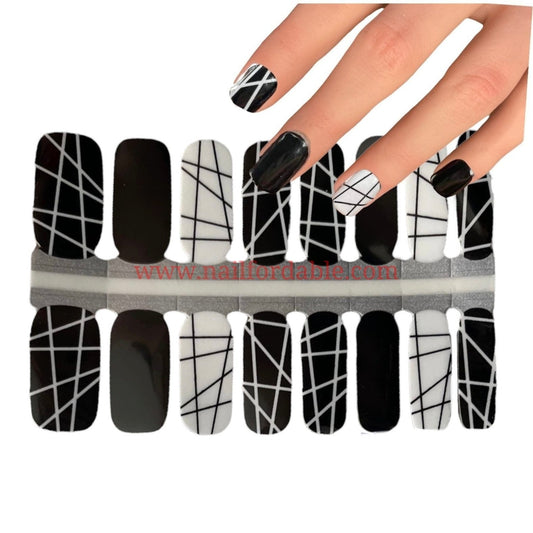 Crossed lines Nail Wraps | Semi Cured Gel Wraps | Gel Nail Wraps |Nail Polish | Nail Stickers