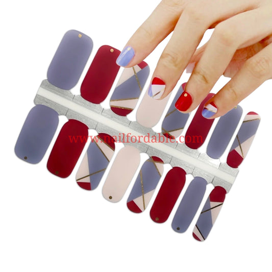Geometric patterns | Nail Wraps | Nail Stickers | Nail Strips | Gel Nails | Nail Polish Wraps - Nailfordable