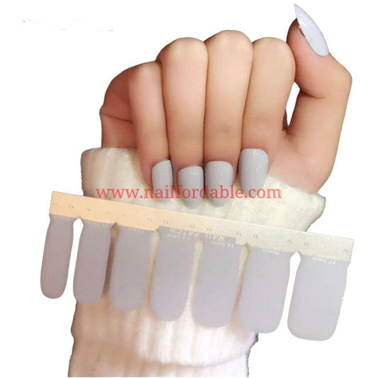 Light gray solid Nail Wraps | Semi Cured Gel Wraps | Gel Nail Wraps |Nail Polish | Nail Stickers