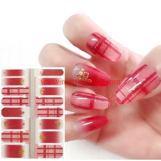Plaid and Geos Crystal Wraps | Nail Wraps | Nail Stickers | Nail Strips | Gel Nails | Nail Polish Wraps - Nailfordable