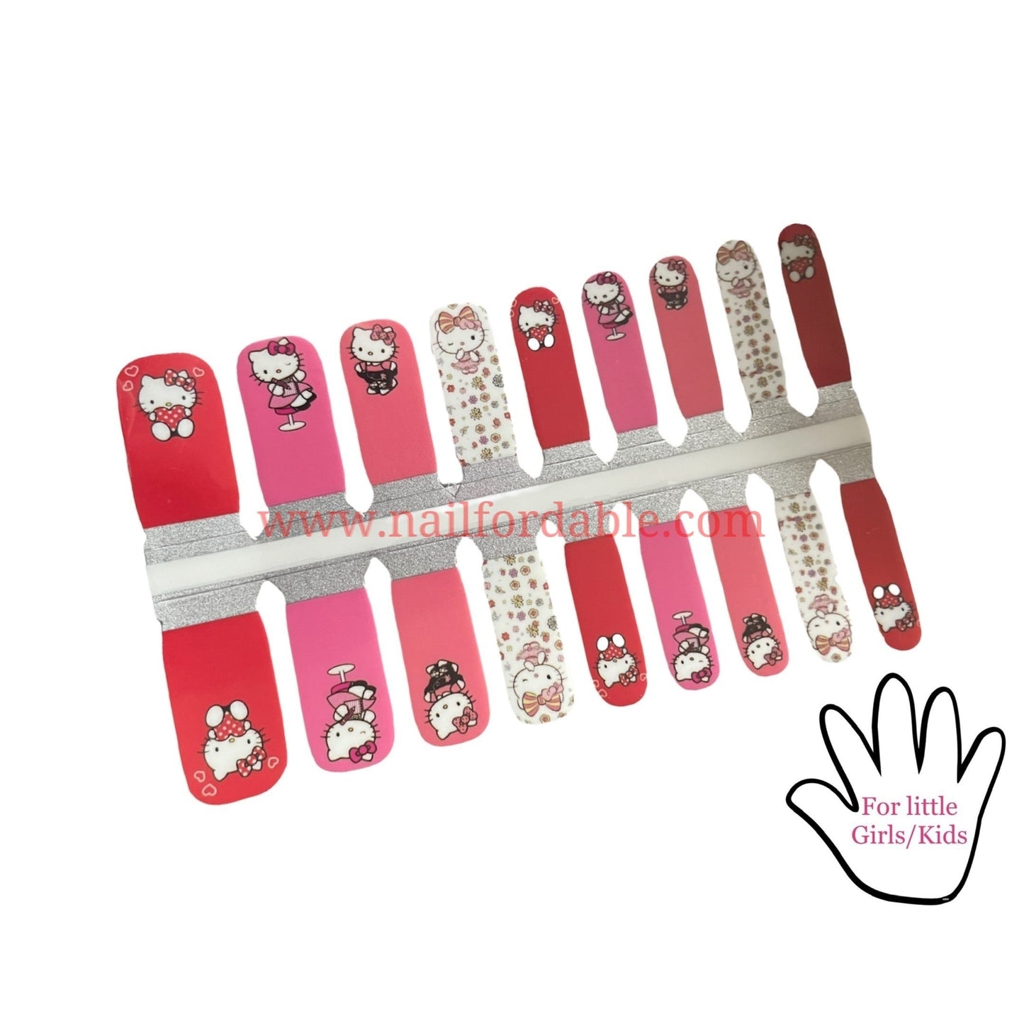 Hello Kitty Nail Wraps | Semi Cured Gel Wraps | Gel Nail Wraps |Nail Polish | Nail Stickers