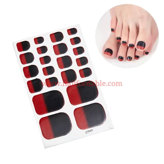 Ombre red & black | Nail Wraps | Nail Stickers | Nail Strips | Gel Nails | Nail Polish Wraps - Nailfordable