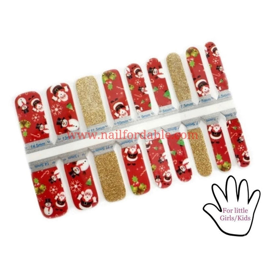 Santa Claus and snowman Nail Wraps | Semi Cured Gel Wraps | Gel Nail Wraps |Nail Polish | Nail Stickers