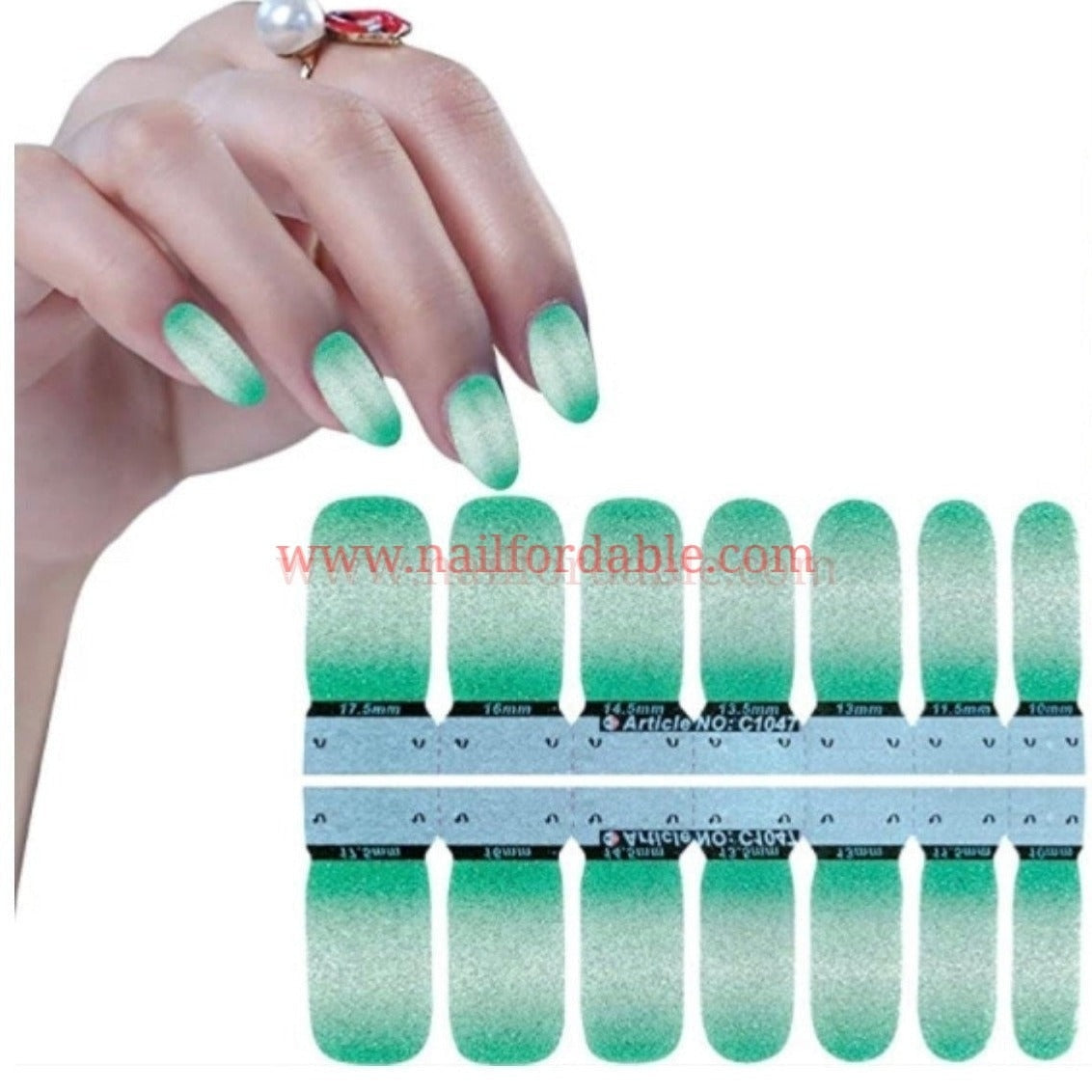 Gradient light green Nail Wraps | Semi Cured Gel Wraps | Gel Nail Wraps |Nail Polish | Nail Stickers