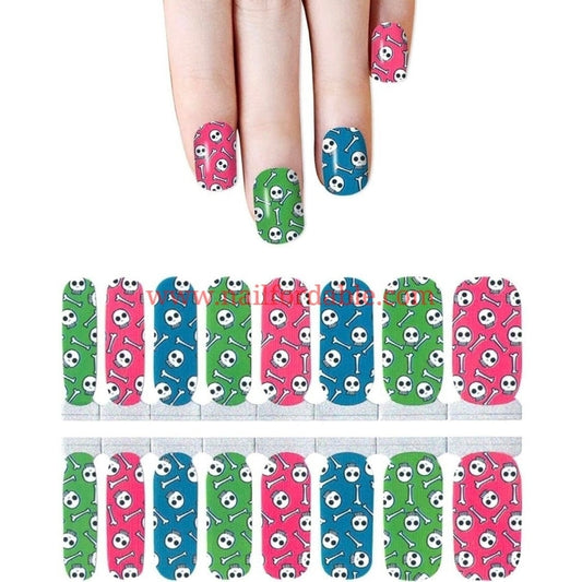 Skulls and Bones | Nail Wraps | Nail Stickers | Nail Strips | Gel Nails | Nail Polish Wraps - Nailfordable