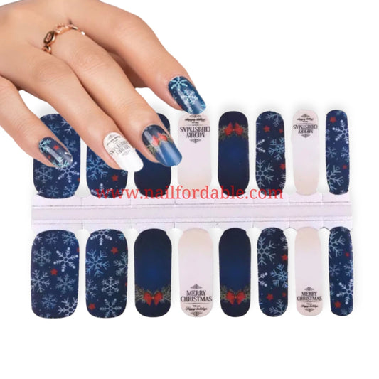 Merry Christmas Nail Wraps | Semi Cured Gel Wraps | Gel Nail Wraps |Nail Polish | Nail Stickers
