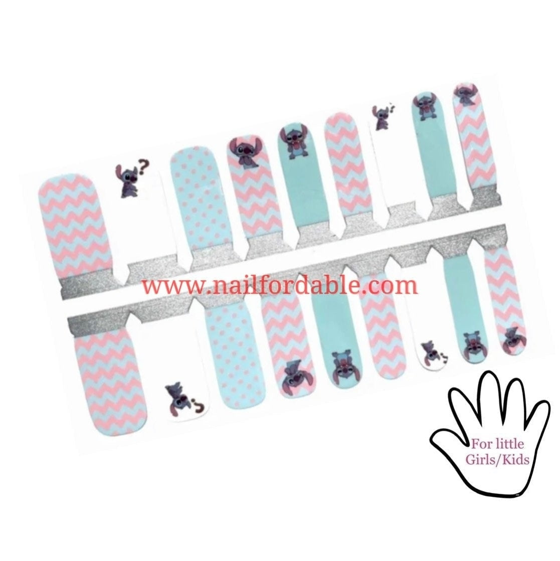 Lilo & Stitch Nail Wraps | Semi Cured Gel Wraps | Gel Nail Wraps |Nail Polish | Nail Stickers