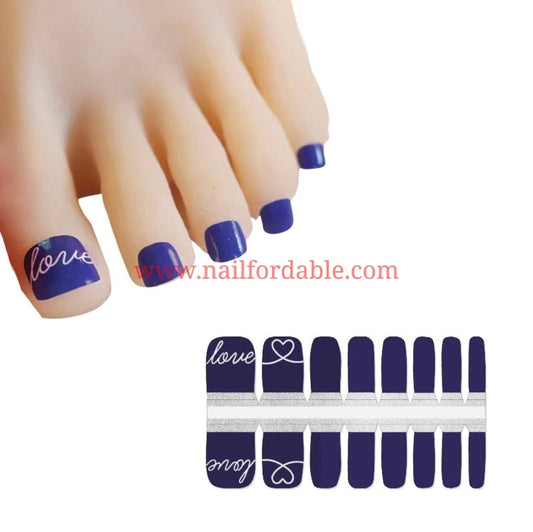 Blue solid-love | Nail Wraps | Nail Stickers | Nail Strips | Gel Nails | Nail Polish Wraps - Nailfordable