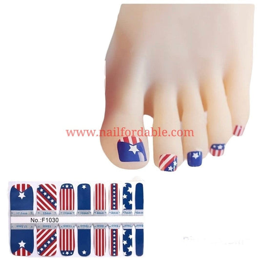 USA Flag | Nail Wraps | Nail Stickers | Nail Strips | Gel Nails | Nail Polish Wraps - Nailfordable
