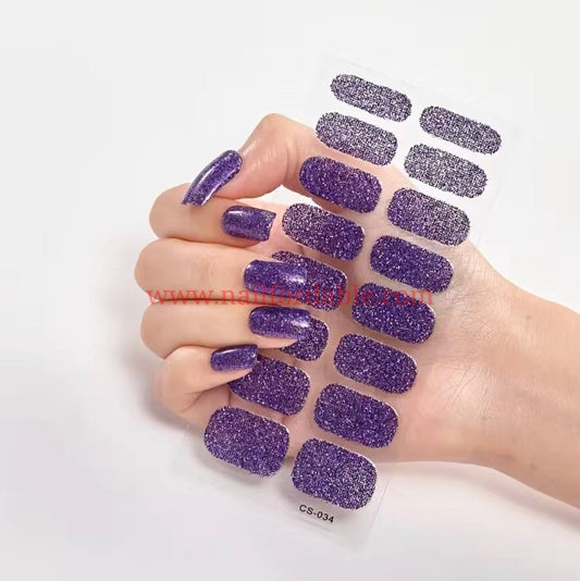 Purple glitter | Nail Wraps | Nail Stickers | Nail Strips | Gel Nails | Nail Polish Wraps - Nailfordable