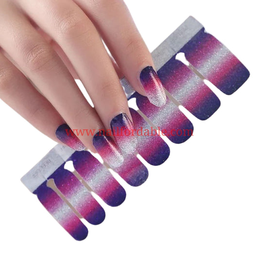 Tricolor gradient | Nail Wraps | Nail Stickers | Nail Strips | Gel Nails | Nail Polish Wraps - Nailfordable